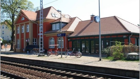 Das Bahnhofsgebäude Chorin nach der Sanierung.