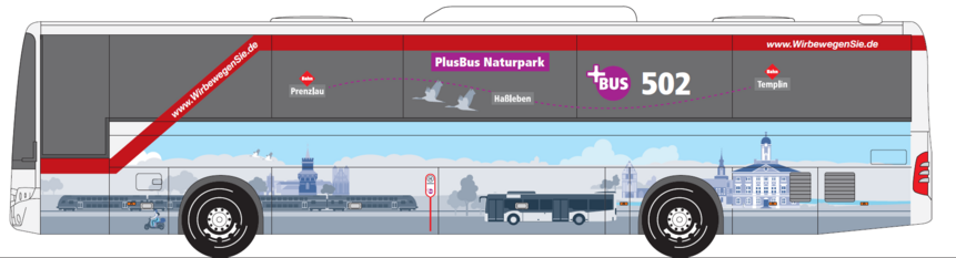 Abbildung zeigt Busbeklebung des PlusBus Naturpark