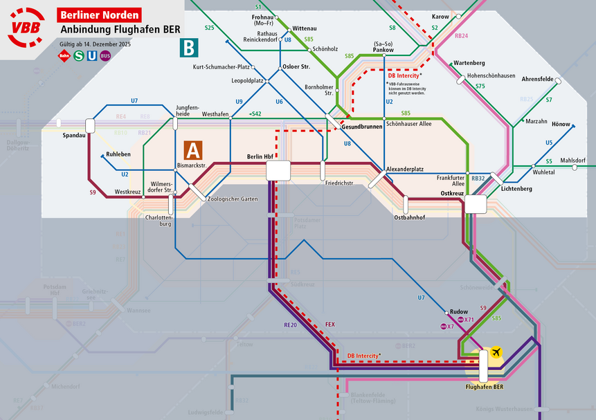 Linien aus dem Berliner Norden zum Flughafen BER ab 14.12.2025