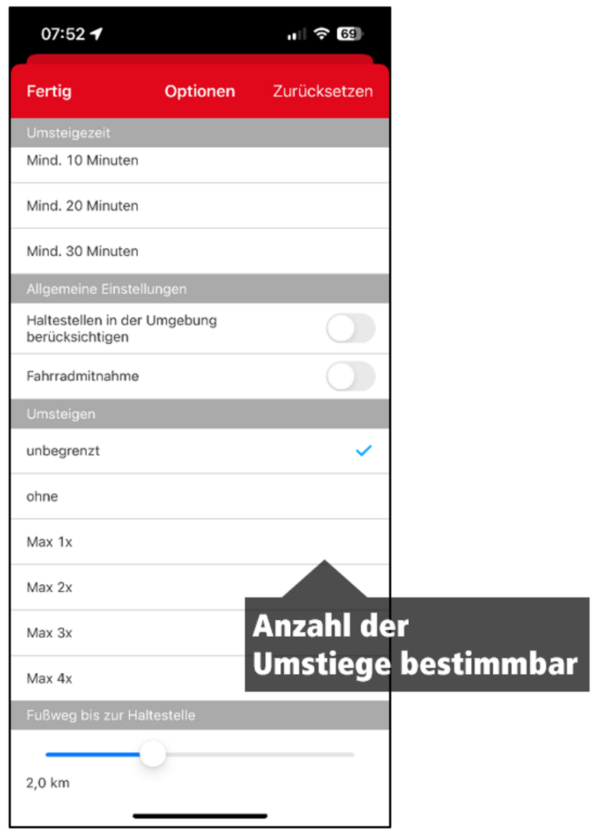 Die Grafik zeigt einen Screenshot aus der VBB-App Bus&Bahn.