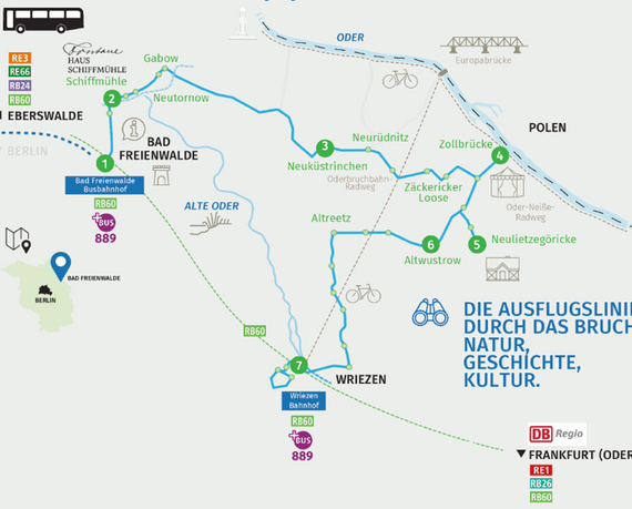 Die Grafik zeigt skizzenhaft den Linienverlauf des Oderbusses.